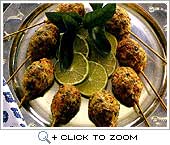 Glazed pork bites