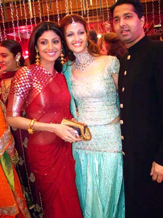 Couple with Shilpa Shetty