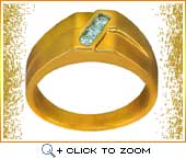 Tripe diamond studded gold ring