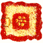 Grains over the threshold of bride's new home