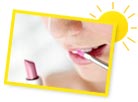 For lipcolours, use shades of pink and peaches