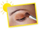 For eye-shadows, shades of brown look good