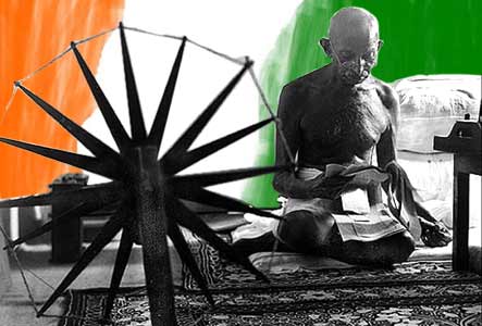 Image result for gandhi and charkha