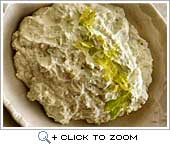 Fish and cream dip with saffron spice