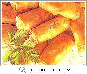 Mushroom, cream cheese and capsicum fingers