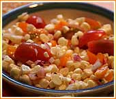 Baked corn in tomato salsa