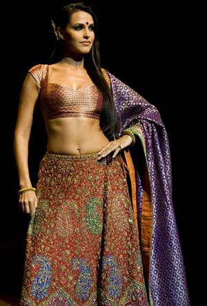 Neha Dupia In Ritu Kumar's Collection 